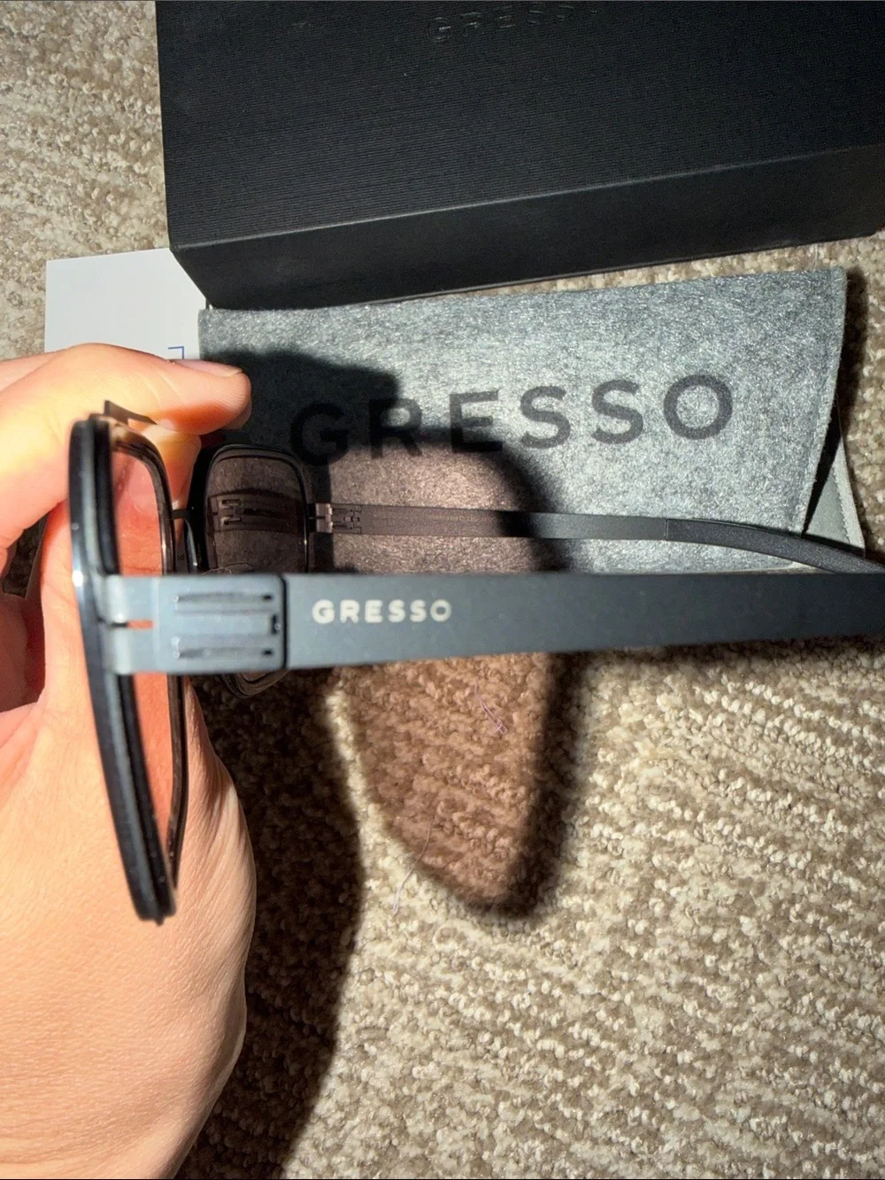 NWOT Gresso Henderson/Titanium Sunglasses